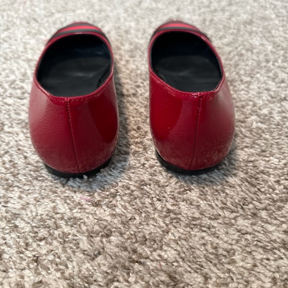Gucci Red Women's Flats with Red and Black Stripes - Picture 6 of 7